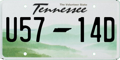 TN license plate U5714D