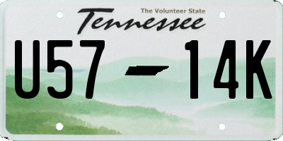 TN license plate U5714K