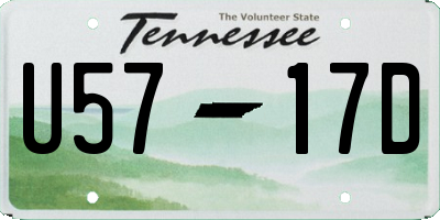 TN license plate U5717D