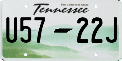 TN license plate U5722J