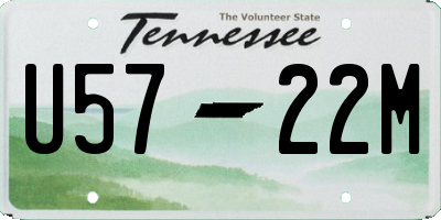 TN license plate U5722M