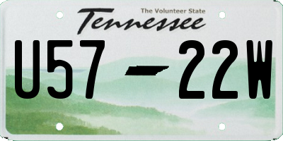 TN license plate U5722W