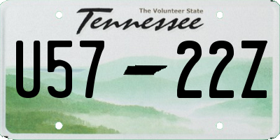 TN license plate U5722Z