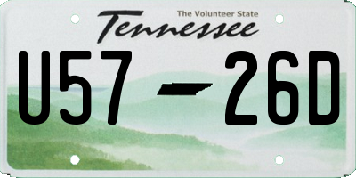 TN license plate U5726D