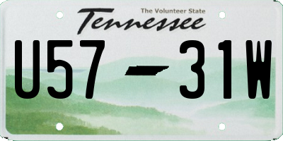 TN license plate U5731W
