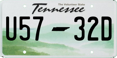 TN license plate U5732D