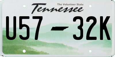 TN license plate U5732K