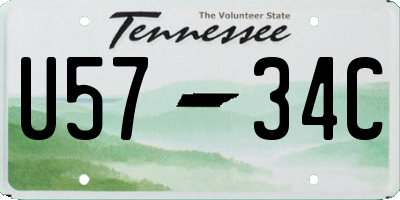 TN license plate U5734C