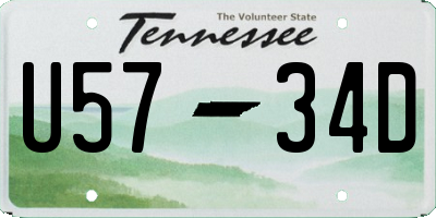 TN license plate U5734D