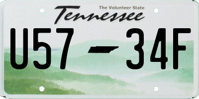 TN license plate U5734F