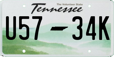 TN license plate U5734K