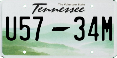 TN license plate U5734M