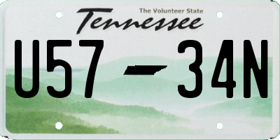 TN license plate U5734N
