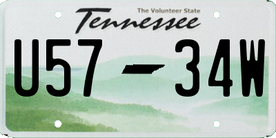 TN license plate U5734W