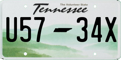 TN license plate U5734X
