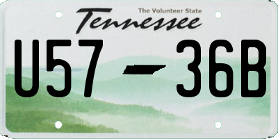 TN license plate U5736B