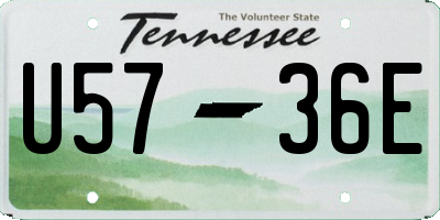 TN license plate U5736E