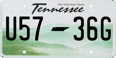 TN license plate U5736G