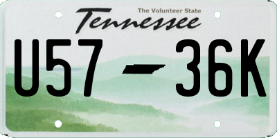TN license plate U5736K