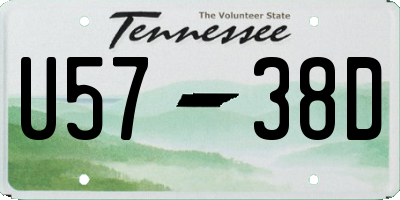 TN license plate U5738D