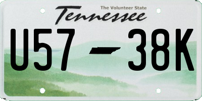 TN license plate U5738K
