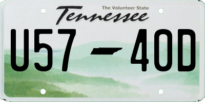 TN license plate U5740D