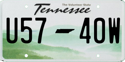 TN license plate U5740W