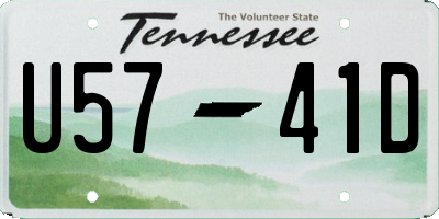 TN license plate U5741D