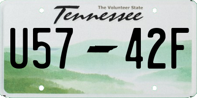 TN license plate U5742F