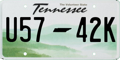 TN license plate U5742K