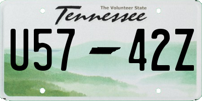 TN license plate U5742Z