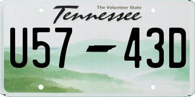TN license plate U5743D