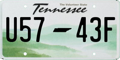 TN license plate U5743F