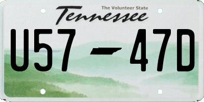 TN license plate U5747D