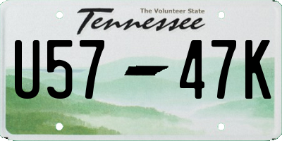 TN license plate U5747K