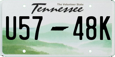TN license plate U5748K
