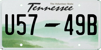 TN license plate U5749B