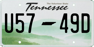 TN license plate U5749D