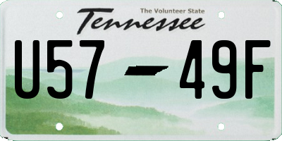 TN license plate U5749F