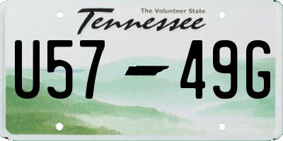 TN license plate U5749G