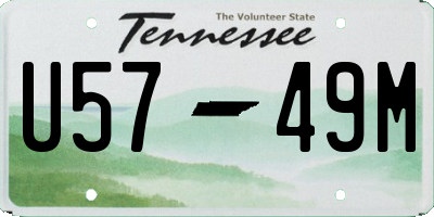 TN license plate U5749M