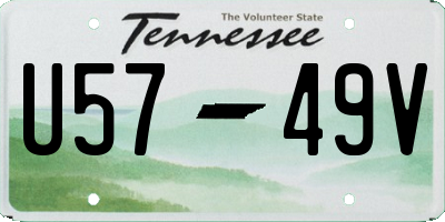 TN license plate U5749V