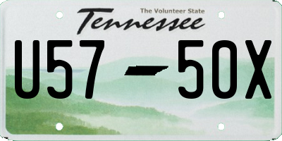TN license plate U5750X