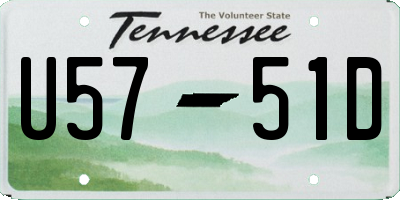TN license plate U5751D