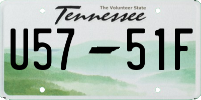 TN license plate U5751F