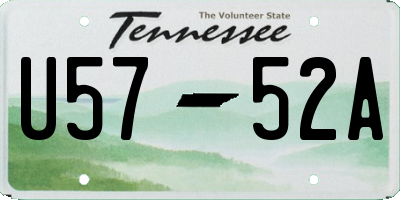 TN license plate U5752A