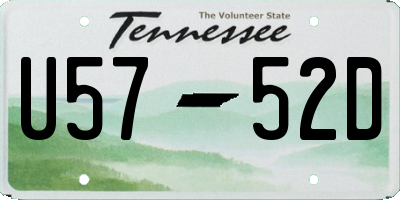 TN license plate U5752D