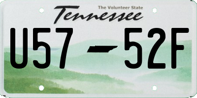 TN license plate U5752F