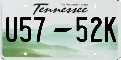 TN license plate U5752K