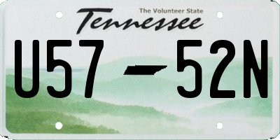 TN license plate U5752N